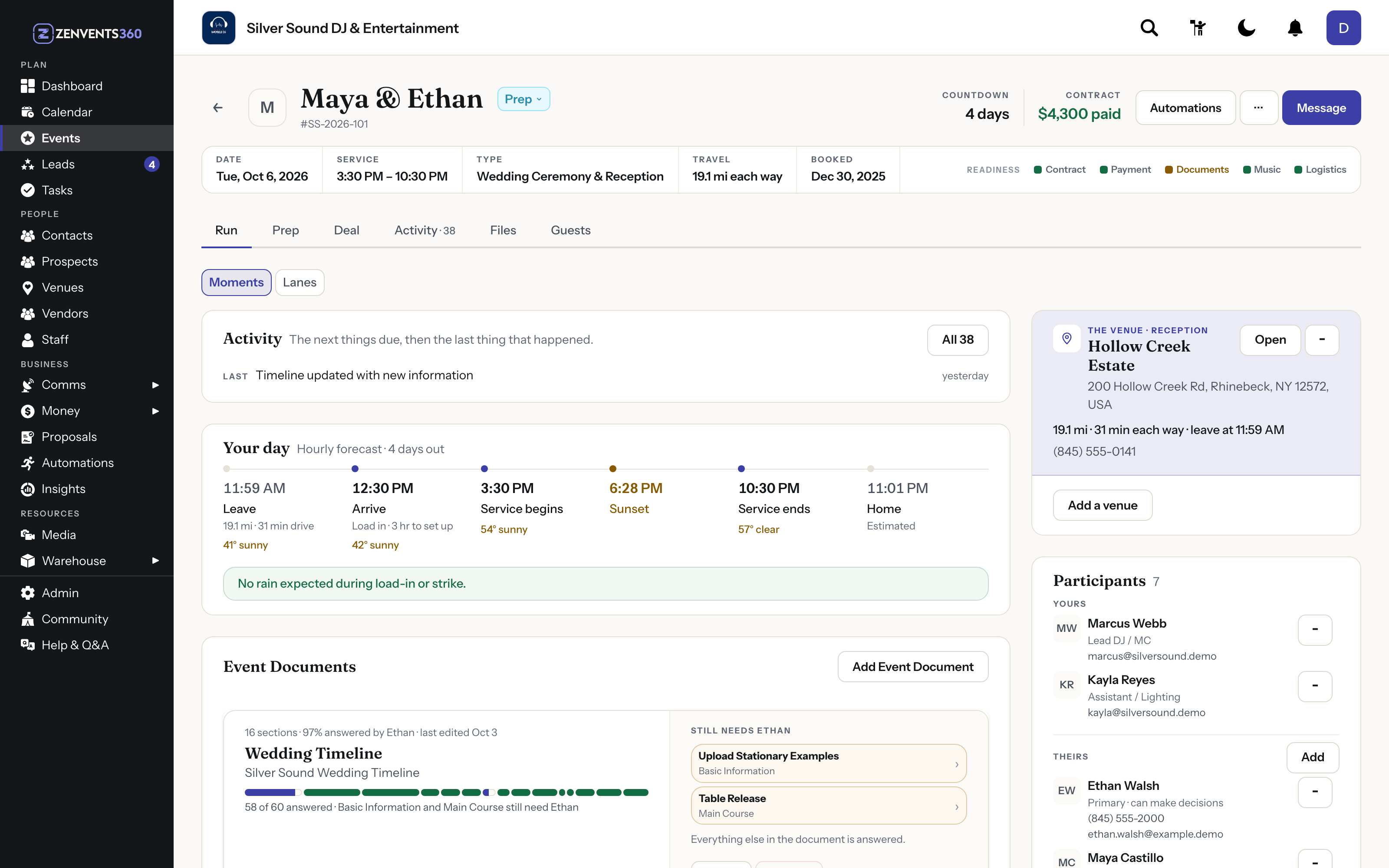 Deliver the highlights from the same system in Zenvents360.